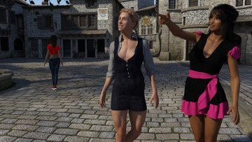 Картинка 3д+графика люди+ people взгляд фон девушки