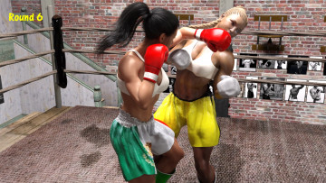 Картинка 3д+графика спорт+ sport бокс ринг фон взгляд девушки