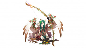 Картинка аниме животные +существа девушка