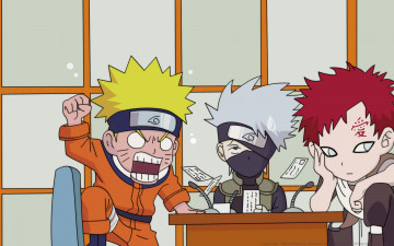 Картинка аниме naruto микрофоны стол какаши гаара наруто