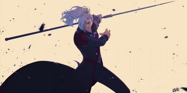 Обои картинки фото аниме, оружие,  техника,  технологии, парень