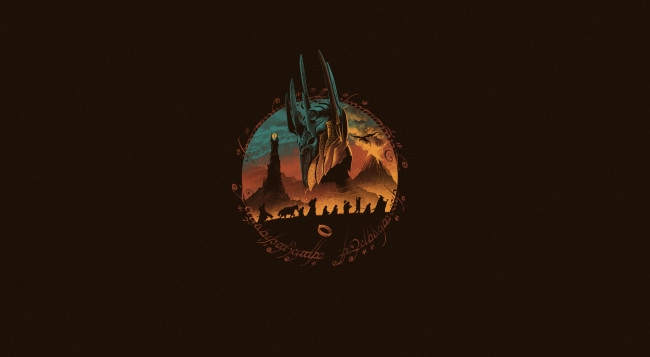 Обои картинки фото рисованное, минимализм, middle, earth, quest, vincenttrinidad, саурон, by, the, lord, of, rings, art, властелин, колец, рисунок