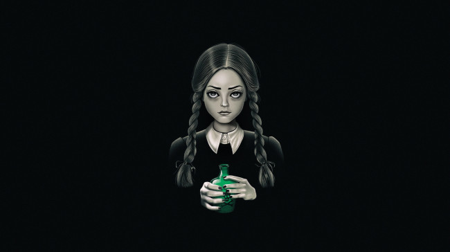 Обои картинки фото рисованное, минимализм, addams, by, vincent, trinidad, vincenttrinidad, семейка, аддамс, wednesday, арт, death, bores, me, уэнздей