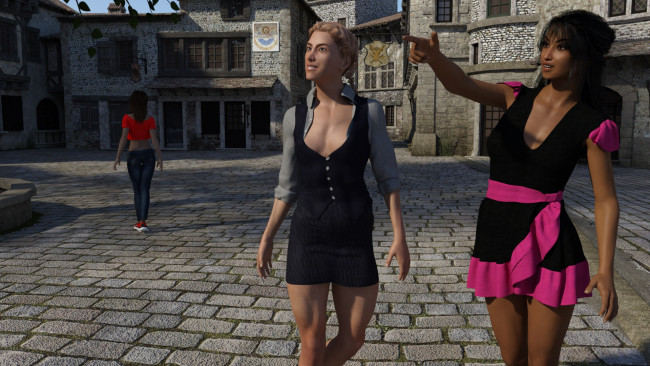 Обои картинки фото 3д графика, люди , people, взгляд, фон, девушки