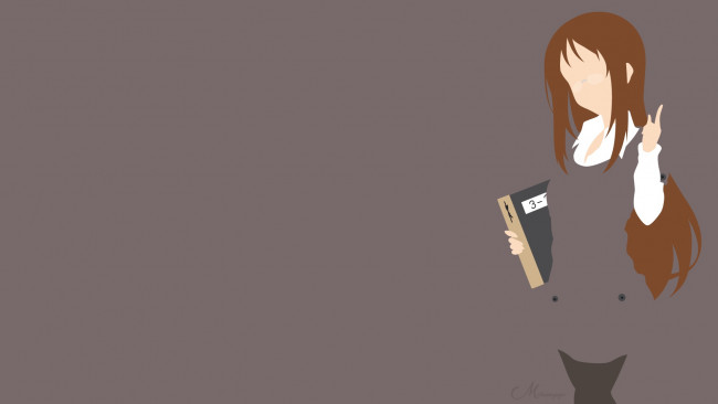 Обои картинки фото аниме, k-on, фон, девушка, взгляд