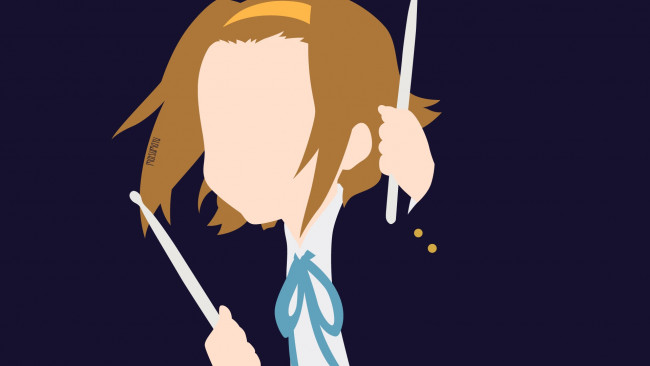 Обои картинки фото аниме, k-on, взгляд, девушка, фон