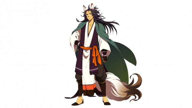 Обои картинки фото аниме, животные,  существа, парень