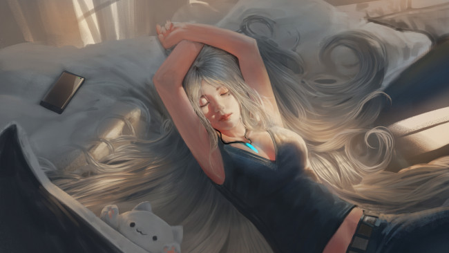 Обои картинки фото рисованное, люди, девушка