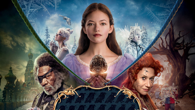 Обои картинки фото щелкунчик и четыре королевства , 2018, кино фильмы, the nutcracker and the four realms, the, nutcracker, and, four, realms, фэнтези, постер, маккензи, фой, морган, фриман, хелен, миррен