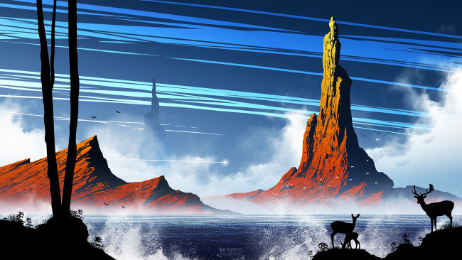 Обои картинки фото векторная графика, природа , nature, ландшафт