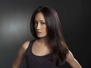 обоя девушки, maggie q, майка, лицо, шатенка, актриса