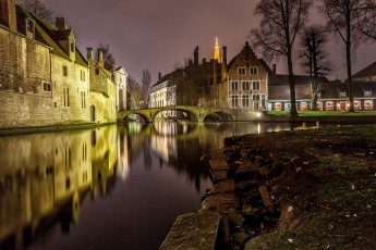 Картинка bruges+canal города брюгге+ бельгия простор