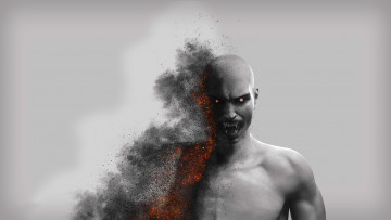 Картинка 3д+графика ужас+ horror фон существо взгляд зубы вампир