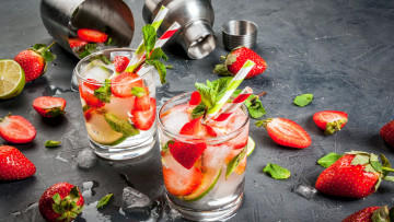 Картинка еда напитки лед коктейль клубника