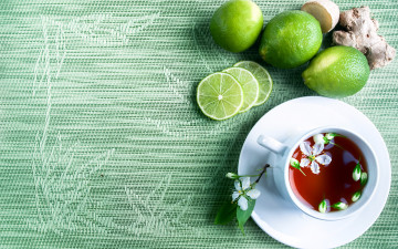 Картинка еда напитки +чай имбирь чай лайм
