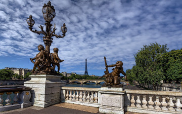 Картинка города париж+ франция река мост