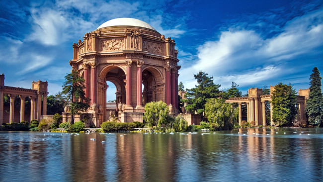 Обои картинки фото the palace of fine arts, города, сан-франциско , сша, the, palace, of, fine, arts