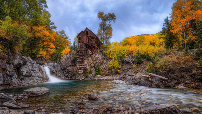 Обои картинки фото crystal mill, colorado, crystal river, usa, разное, мельницы, crystal, mill, river