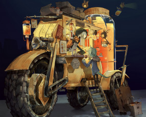 Картинка аниме оружие +техника +технологии существа