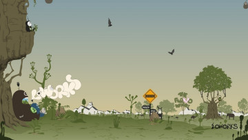 обоя векторная графика, мультфильмы , cartoons, существа, растения, знак