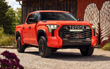 Картинка автомобили toyota tundra hdr внедорожники 2022 года оранжевый пикап роскошные тойота тундра японские