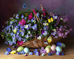 обоя праздничные, пасха, букет