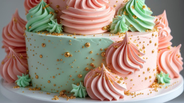 обоя еда, торты, разноцветный, торт, крем, макро