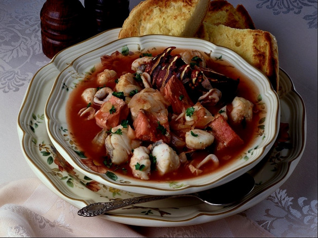 Обои картинки фото еда, рыбные, блюда, морепродуктами