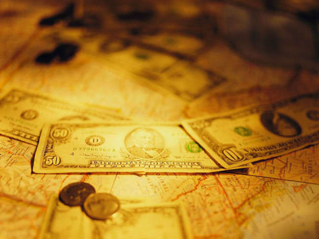 Обои картинки фото разное, золото, купюры, монеты