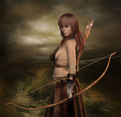 Картинка 3д графика amazon амазонки лук стрелы