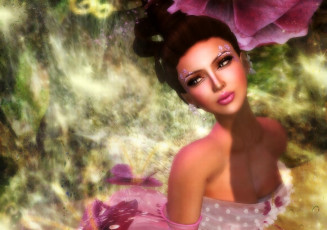 Картинка 3д графика portraits портрет макияж брюнетка девушка