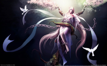 Картинка trine видео игры девушка дерево голуби цепь