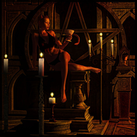 Обои картинки фото 3д, графика, people, люди, свечи, бокал, девушка