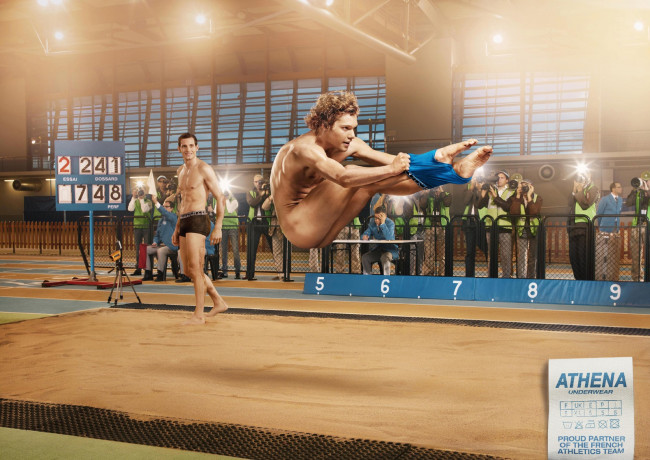 Обои картинки фото бренды, athena, юмор, прыжок, соревнования