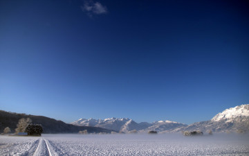 Картинка природа зима поле ветер