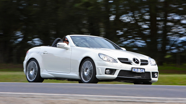 Обои картинки фото mercedes, slk, автомобили, benz, мощь, скорость, стиль, автомобиль