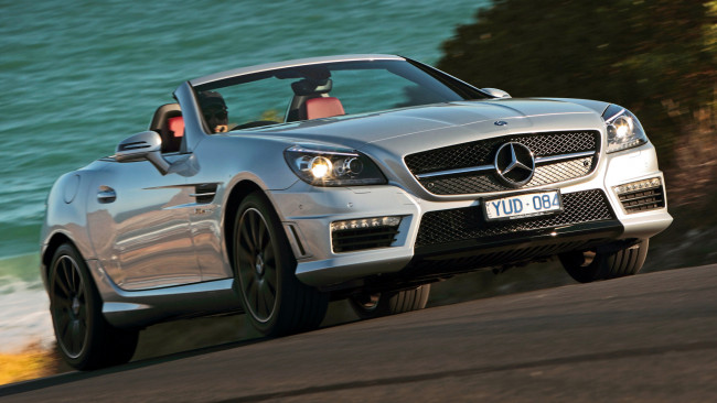 Обои картинки фото mercedes, slk, автомобили, benz, мощь, скорость, стиль, автомобиль