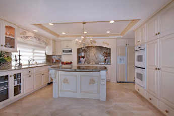 Картинка интерьер кухня дизайн мебель люстра стол