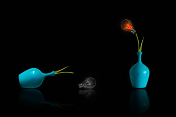 Картинка разное компьютерный+дизайн цветение падение лампа вазы цветы
