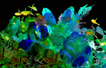 Картинка разное компьютерный+дизайн природа цветы листья рендеринг растение