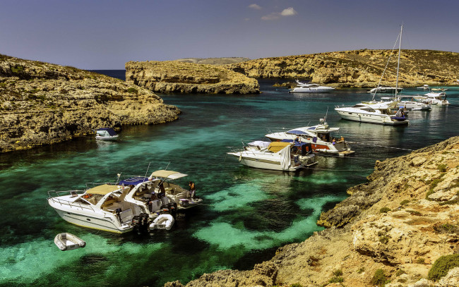 Обои картинки фото корабли, Яхты, океан, бухта, яхты