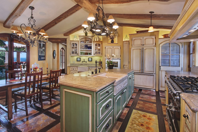 Обои картинки фото интерьер, кухня, дизайн, мебель, люстра, стол