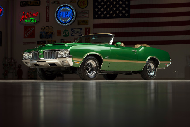Обои картинки фото oldsmobile 442 convertible, автомобили, oldsmobile, 442