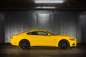 Картинка автомобили ford 2015г za-spec fastback mustang gt желтый