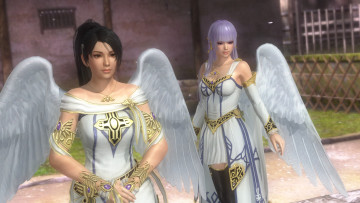 обоя видео игры, dead or alive 5, ангелы, фон, взгляд, девушки