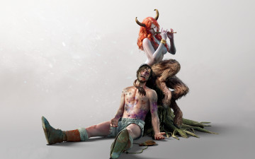 Картинка видео+игры the+witcher+3 +wild+hunt демон wild hunt рыжая demon redhead ведьмак witcher девушка girl hearts of stone victim дикая охота синяк флейта flute сатир satyr суккуб horns рога succubus мужчина male bruise избитый beaten жертва
