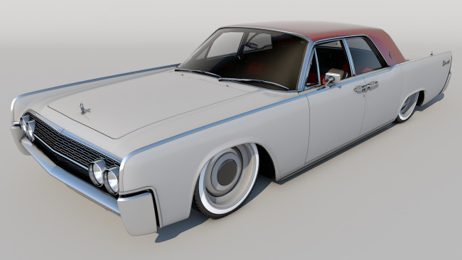 Обои картинки фото автомобили, 3д, автомобиль, lincoln, 1962г, фон