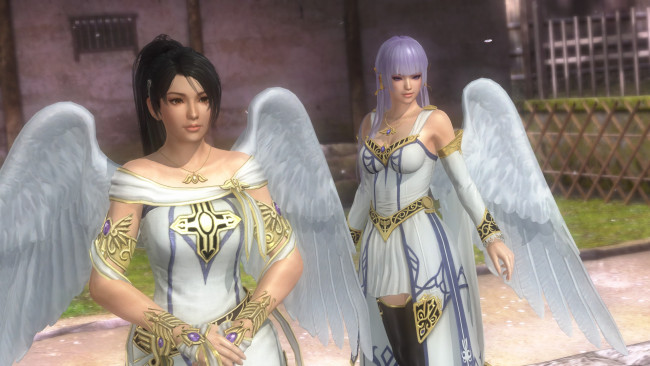 Обои картинки фото видео игры, dead or alive 5, ангелы, фон, взгляд, девушки