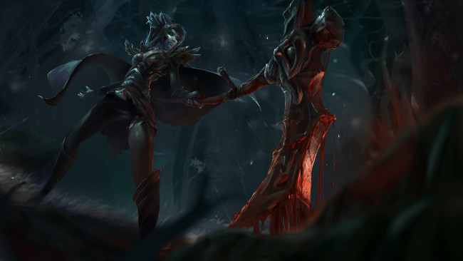 Обои картинки фото видео игры, dota , defense of the ancients, фон, девушки