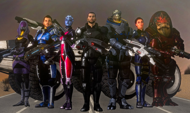 Обои картинки фото видео игры, mass effect, экипаж, персонажи
